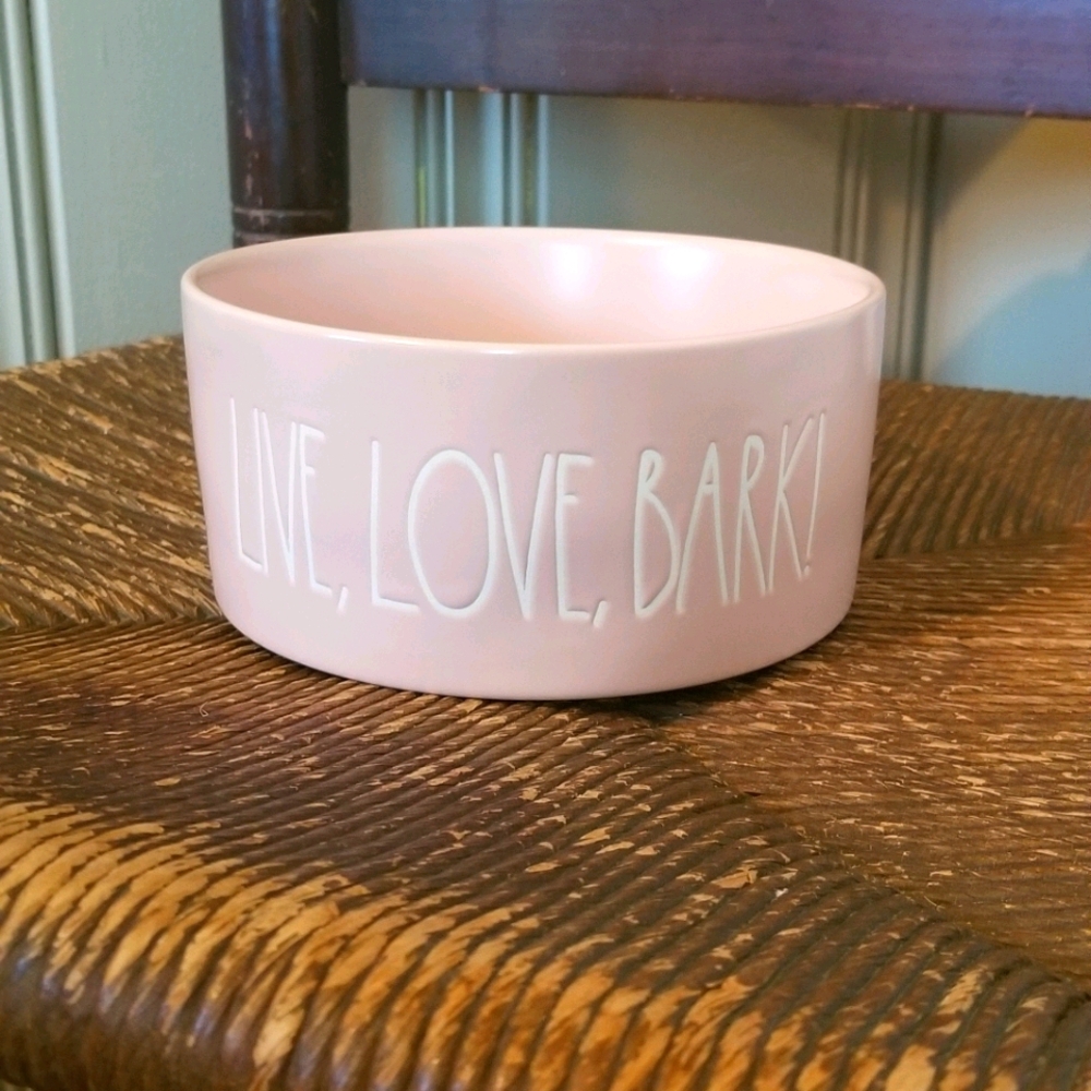 Rae Dunn pink pet bowl
